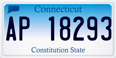 CT license plate AP18293