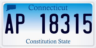 CT license plate AP18315