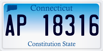 CT license plate AP18316