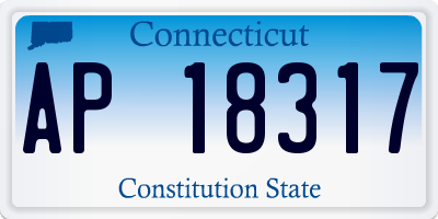 CT license plate AP18317
