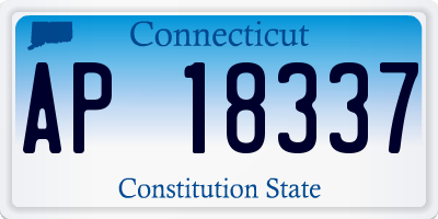 CT license plate AP18337