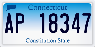 CT license plate AP18347