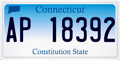 CT license plate AP18392