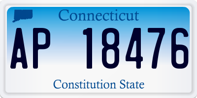 CT license plate AP18476