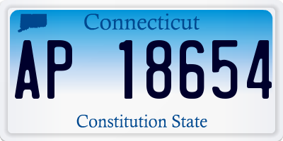 CT license plate AP18654