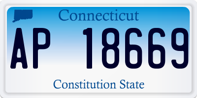 CT license plate AP18669