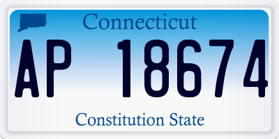 CT license plate AP18674