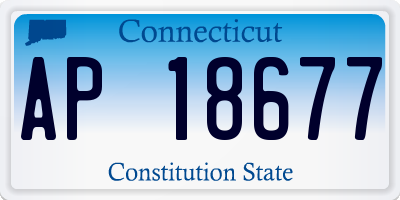 CT license plate AP18677