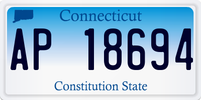 CT license plate AP18694