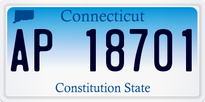 CT license plate AP18701