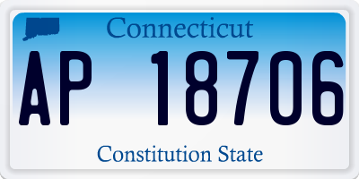 CT license plate AP18706