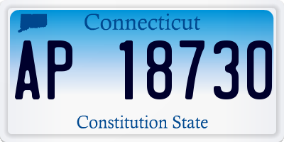 CT license plate AP18730