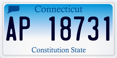 CT license plate AP18731