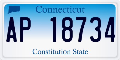 CT license plate AP18734