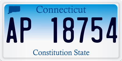 CT license plate AP18754
