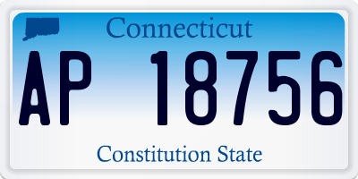CT license plate AP18756