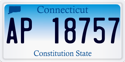 CT license plate AP18757