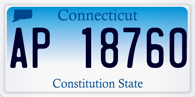 CT license plate AP18760
