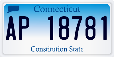 CT license plate AP18781