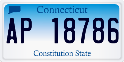 CT license plate AP18786