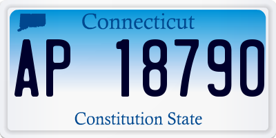 CT license plate AP18790