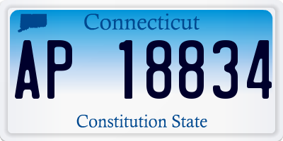 CT license plate AP18834