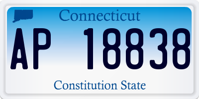 CT license plate AP18838