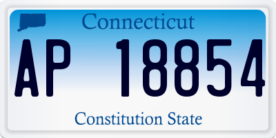 CT license plate AP18854