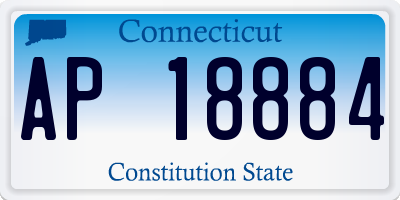 CT license plate AP18884