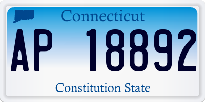 CT license plate AP18892