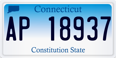 CT license plate AP18937