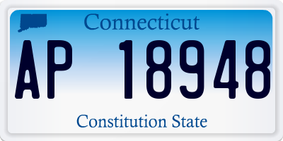CT license plate AP18948