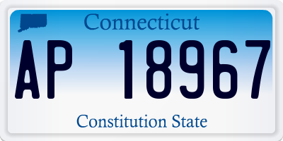 CT license plate AP18967