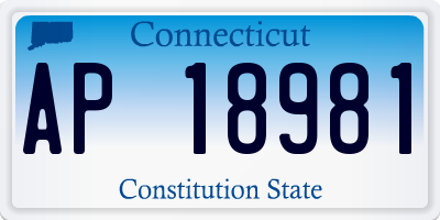 CT license plate AP18981
