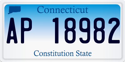 CT license plate AP18982