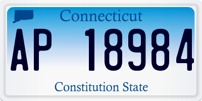 CT license plate AP18984