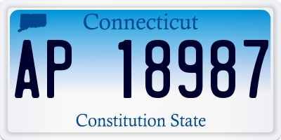 CT license plate AP18987
