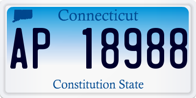 CT license plate AP18988