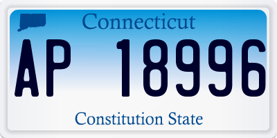 CT license plate AP18996
