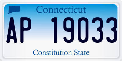 CT license plate AP19033