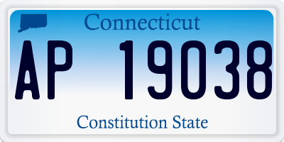 CT license plate AP19038