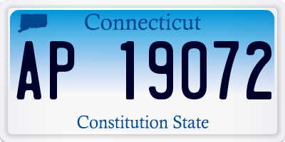 CT license plate AP19072