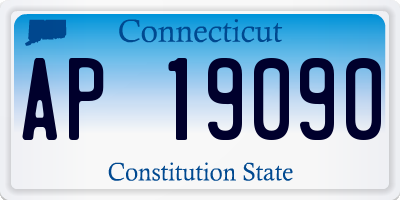 CT license plate AP19090
