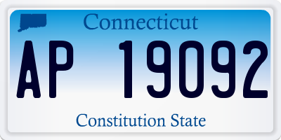CT license plate AP19092