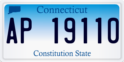 CT license plate AP19110