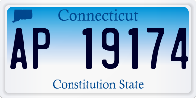 CT license plate AP19174