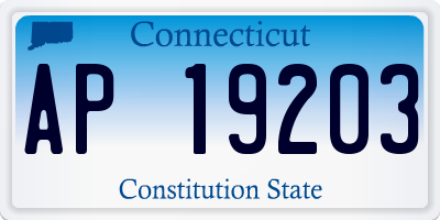 CT license plate AP19203