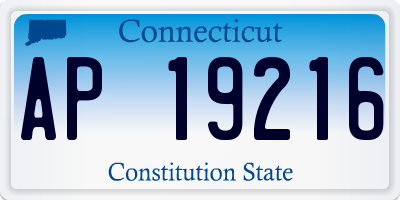 CT license plate AP19216