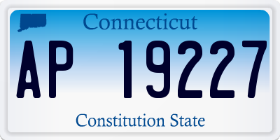 CT license plate AP19227