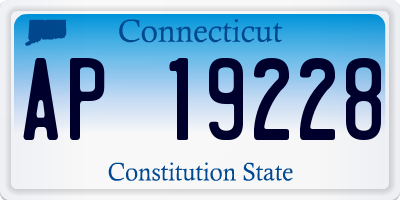 CT license plate AP19228